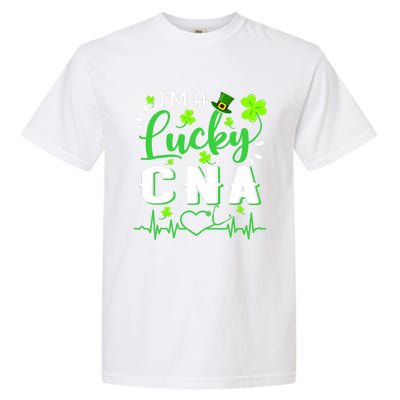 I'm A Lucky CNA Nurse Shamrock Top Hat St Patrick's Day Garment-Dyed Heavyweight T-Shirt