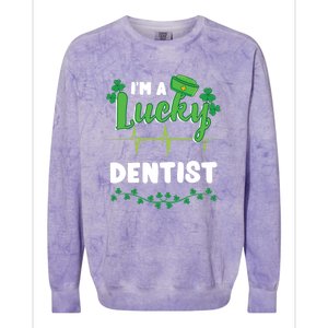 Im A Lucky Dentist St Patricks Day Great Gift Colorblast Crewneck Sweatshirt