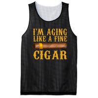 Im Aging Like A Fine Cigar Funny Fathers Day Dad Gift Idea Mesh Reversible Basketball Jersey Tank