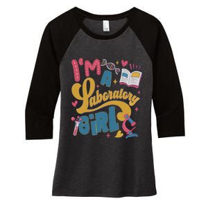 IM A Laboratory Girl Medical Lab Week 2024 Women's Tri-Blend 3/4-Sleeve Raglan Shirt