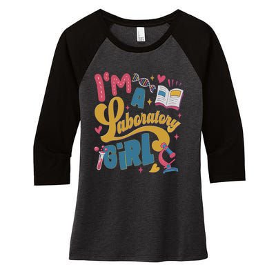 IM A Laboratory Girl Medical Lab Week 2024 Women's Tri-Blend 3/4-Sleeve Raglan Shirt