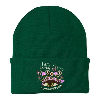 I Am Loving Awareness Ram Dass Mantra Mandala Knit Cap Winter Beanie