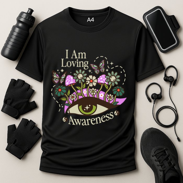I Am Loving Awareness Ram Dass Mantra Mandala Cooling Performance Crew T-Shirt