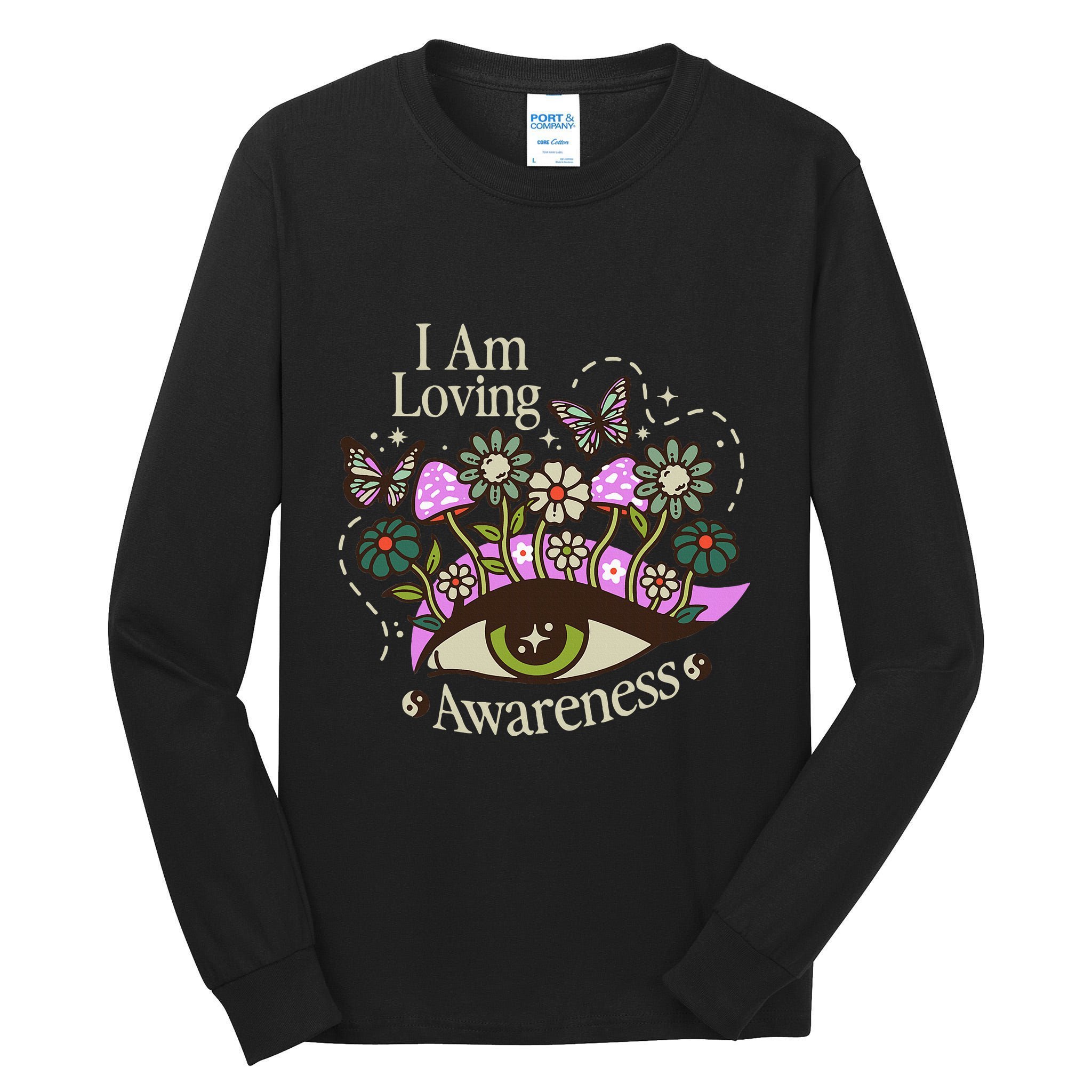 I Am Loving Awareness Ram Dass Mantra Mandala Tall Long Sleeve T-Shirt