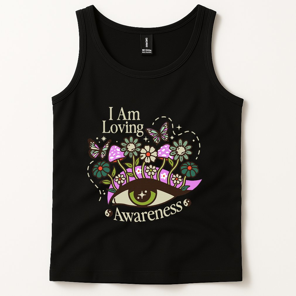 I Am Loving Awareness Ram Dass Mantra Mandala Tank Top