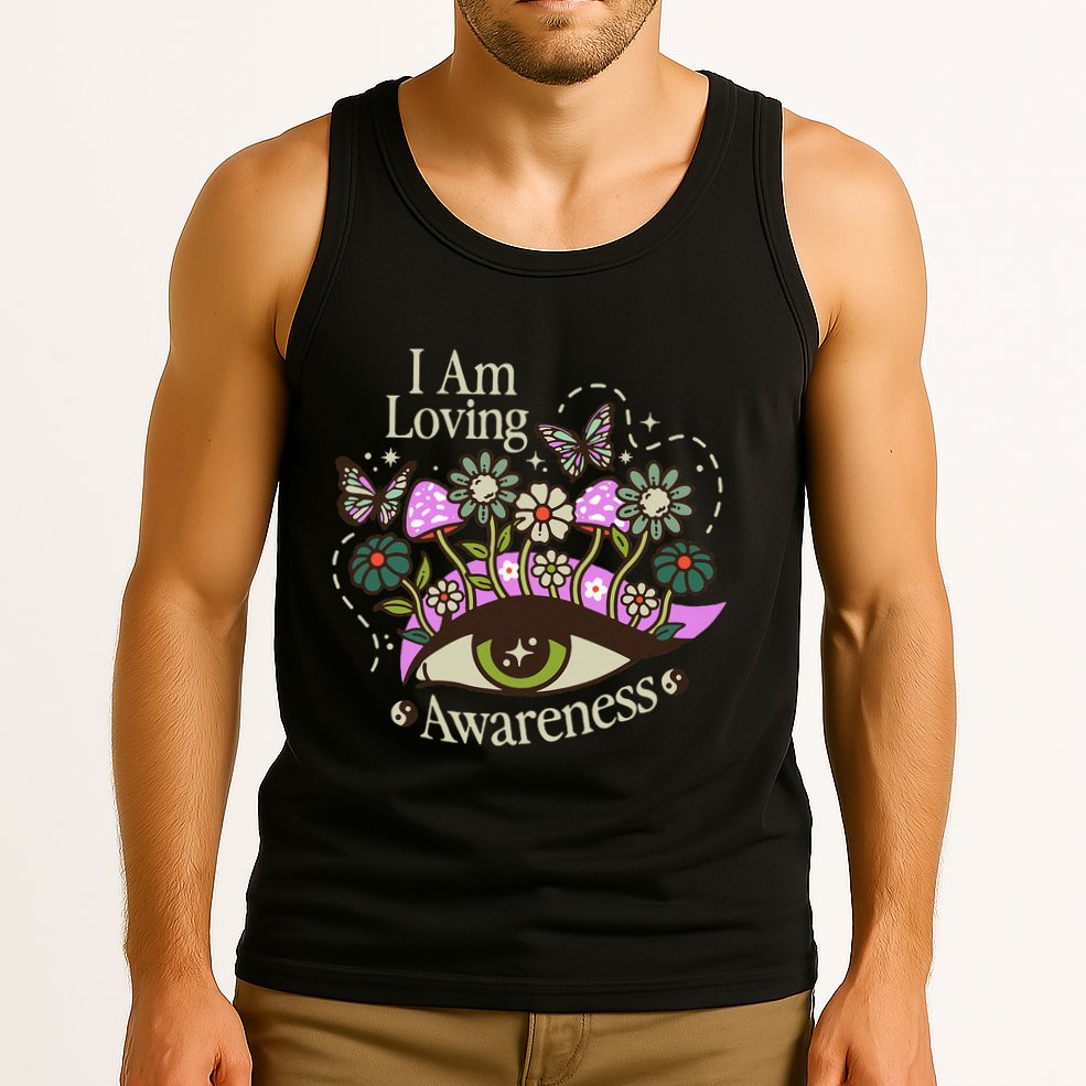 I Am Loving Awareness Ram Dass Mantra Mandala Tank Top