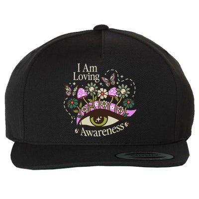 I Am Loving Awareness Ram Dass Mantra Mandala Wool Snapback Cap