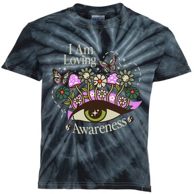 I Am Loving Awareness Ram Dass Mantra Mandala Kids Tie-Dye T-Shirt