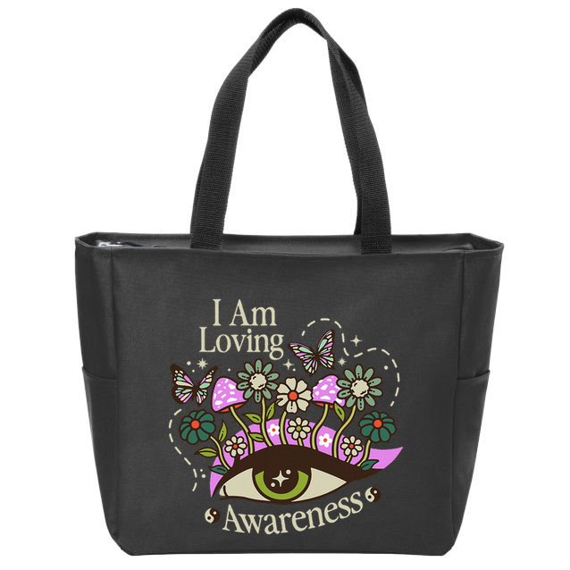 I Am Loving Awareness Ram Dass Mantra Mandala Zip Tote Bag