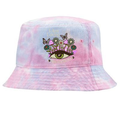 I Am Loving Awareness Ram Dass Mantra Mandala Tie-Dyed Bucket Hat