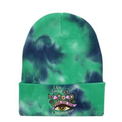 I Am Loving Awareness Ram Dass Mantra Mandala Tie Dye 12in Knit Beanie