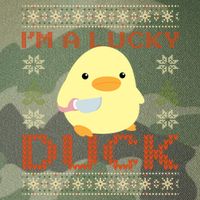 IM A Lucky Duck Ugly Christmas Funny Duck With Knife Meme Legacy Tie Dye Trucker Hat