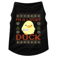 IM A Lucky Duck Ugly Christmas Funny Duck With Knife Meme Doggie Tank