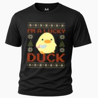 IM A Lucky Duck Ugly Christmas Funny Duck With Knife Meme Performance Shirt