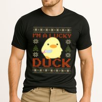 IM A Lucky Duck Ugly Christmas Funny Duck With Knife Meme Performance Shirt