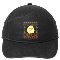 IM A Lucky Duck Ugly Christmas Funny Duck With Knife Meme 7-Panel Snapback Hat