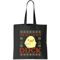 IM A Lucky Duck Ugly Christmas Funny Duck With Knife Meme Bag