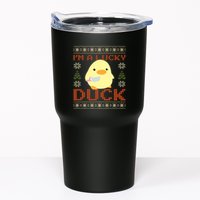 IM A Lucky Duck Ugly Christmas Funny Duck With Knife Meme Tumbler