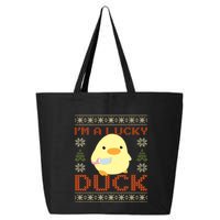 IM A Lucky Duck Ugly Christmas Funny Duck With Knife Meme 25L Jumbo Tote