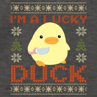 IM A Lucky Duck Ugly Christmas Funny Duck With Knife Meme Vector Backpack