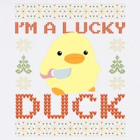 IM A Lucky Duck Ugly Christmas Funny Duck With Knife Meme Garment-Dyed Sweatshirt