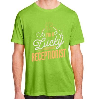 Im A Lucky Receptionist St Patricks Day Receptionist Gift Adult ChromaSoft Performance T-Shirt