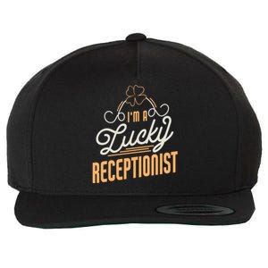 Im A Lucky Receptionist St Patricks Day Receptionist Gift Wool Snapback Cap