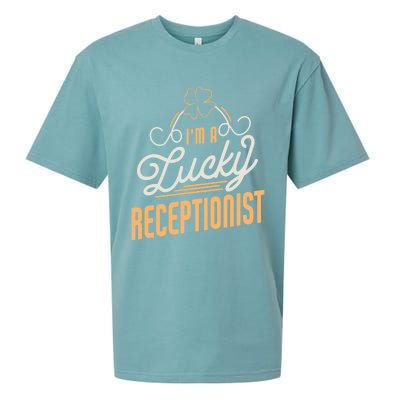 Im A Lucky Receptionist St Patricks Day Receptionist Gift Sueded Cloud Jersey T-Shirt