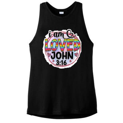 I Am Loved John 3:16 Ladies PosiCharge Tri-Blend Wicking Tank