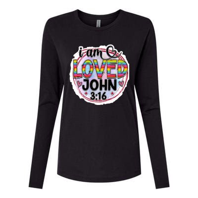 I Am Loved John 3:16 Womens Cotton Relaxed Long Sleeve T-Shirt