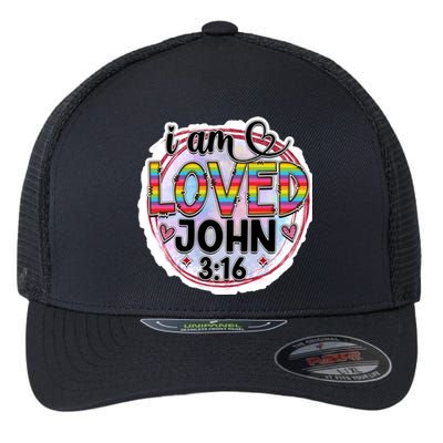 I Am Loved John 3:16 Flexfit Unipanel Trucker Cap