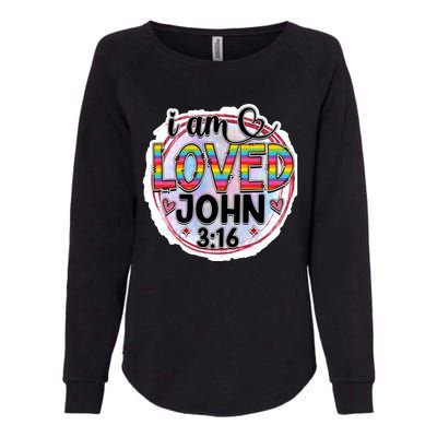 I Am Loved John 3:16 Womens California Wash Sweatshirt