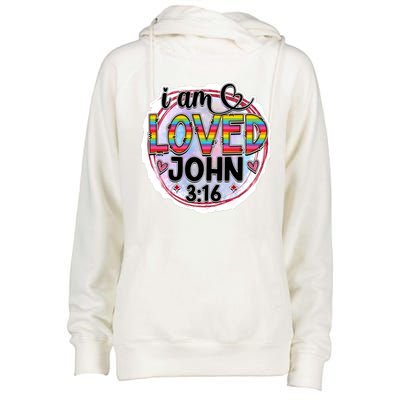 I Am Loved John 3:16 Womens Funnel Neck Pullover Hood