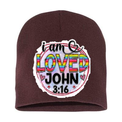 I Am Loved John 3:16 Short Acrylic Beanie