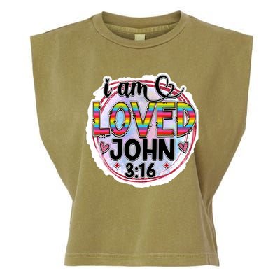 I Am Loved John 3:16 Garment-Dyed Women's Muscle Tee