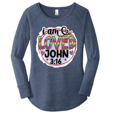 I Am Loved John 3:16 Women's Perfect Tri Tunic Long Sleeve Shirt