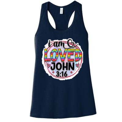 I Am Loved John 3:16 Women's Racerback Tank