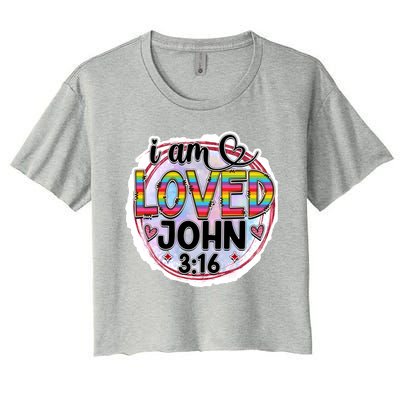 I Am Loved John 3:16 Women's Crop Top Tee