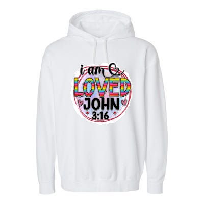 I Am Loved John 3:16 Garment-Dyed Fleece Hoodie