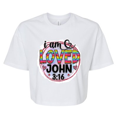 I Am Loved John 3:16 Bella+Canvas Jersey Crop Tee