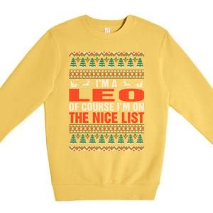 Im A Leo Ugly Christmas Premium Crewneck Sweatshirt