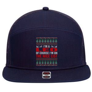 Im A Leo Ugly Christmas 7 Panel Mesh Trucker Snapback Hat