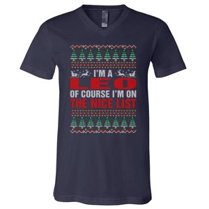 Im A Leo Ugly Christmas V-Neck T-Shirt