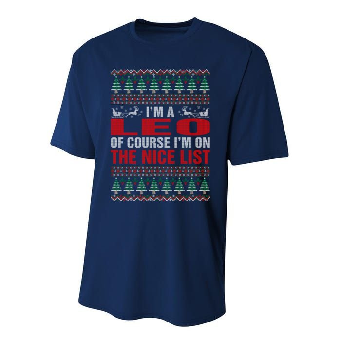 Im A Leo Ugly Christmas Performance Sprint T-Shirt