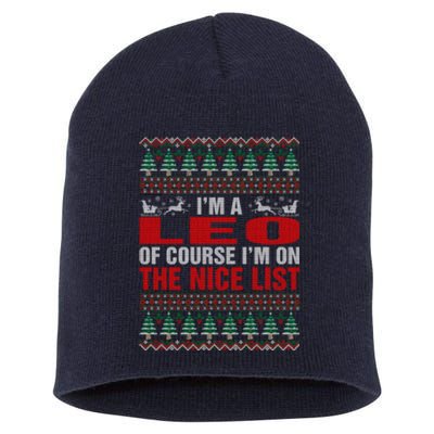 Im A Leo Ugly Christmas Short Acrylic Beanie