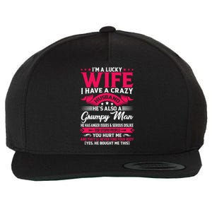 I'm A Lucky Wife I Have A Husband Funny Family Humor Wife Cute Gift Wool Snapback Cap