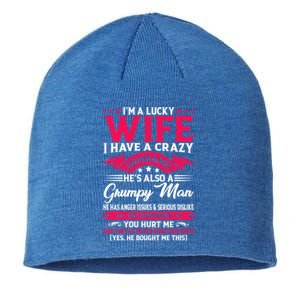 I'm A Lucky Wife I Have A Husband Funny Family Humor Wife Cute Gift Sustainable Beanie