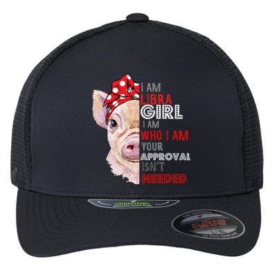 I Am Libra Who Loves Pigs Star Sign Zodiac Gift Flexfit Unipanel Trucker Cap