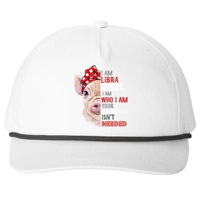 I Am Libra Who Loves Pigs Star Sign Zodiac Gift Snapback Five-Panel Rope Hat