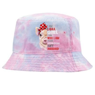 I Am Libra Who Loves Pigs Star Sign Zodiac Gift Tie-Dyed Bucket Hat